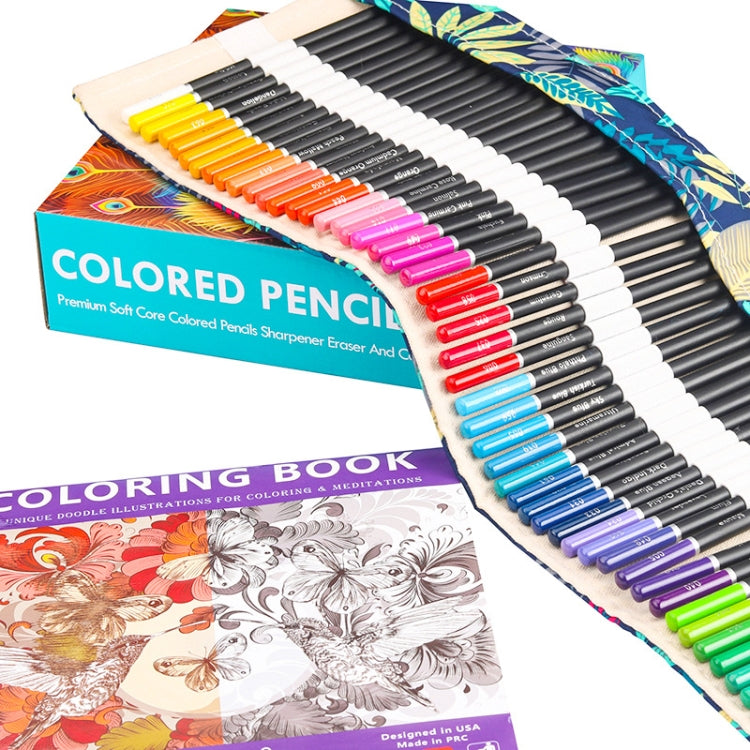 72 Colors Colored Pencils Set Hand-Painted Graffiti Colored Pencils, With Roller Shutter Pencil Case
