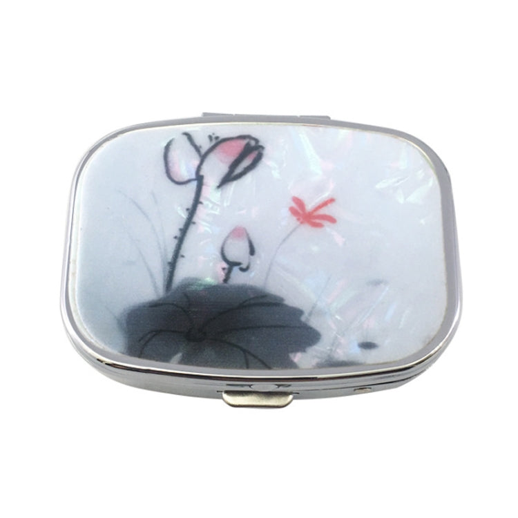 2 PCS Y10336 Two-Compartment Metal Portable Pill Box
