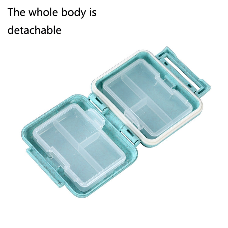 JS0018 Wheat Portable Sealed Pill Box with 6 Compartments For Pill Health Care Box