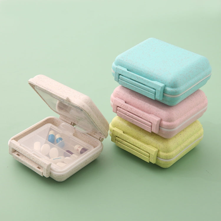 JS0018 Wheat Portable Sealed Pill Box with 6 Compartments For Pill Health Care Box