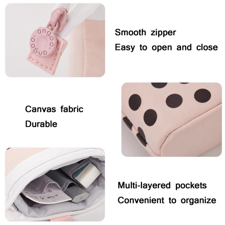 ANGOO Cute Girl Heart Multifunctional Pen Holder Stationery Retractable Storage Bag