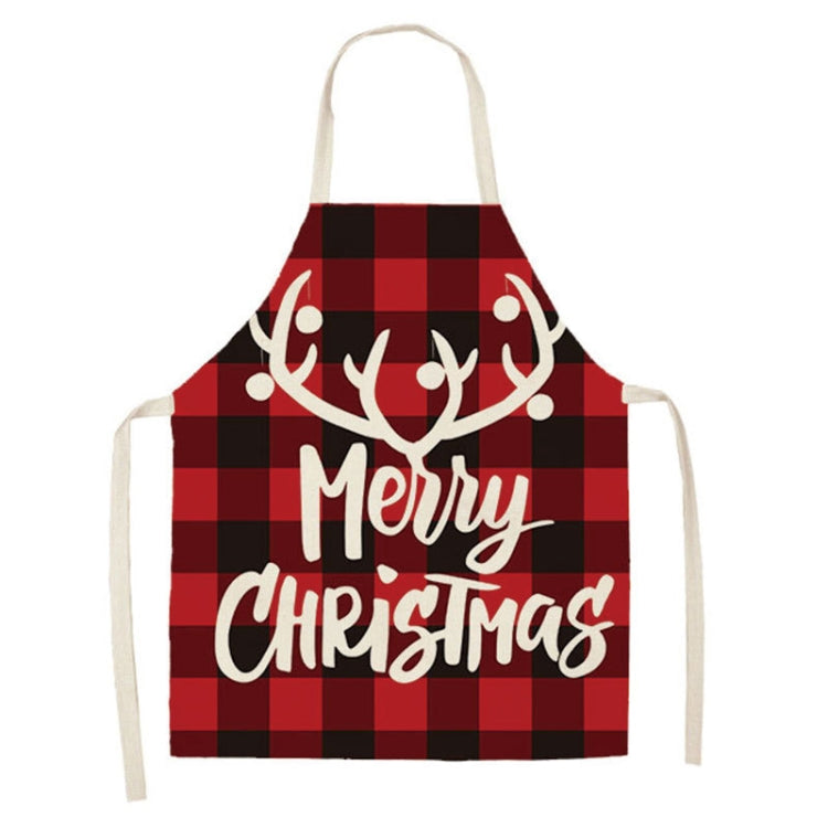 Christmas Plaid Series Cotton And Linen Apron Household Cleaning Overalls