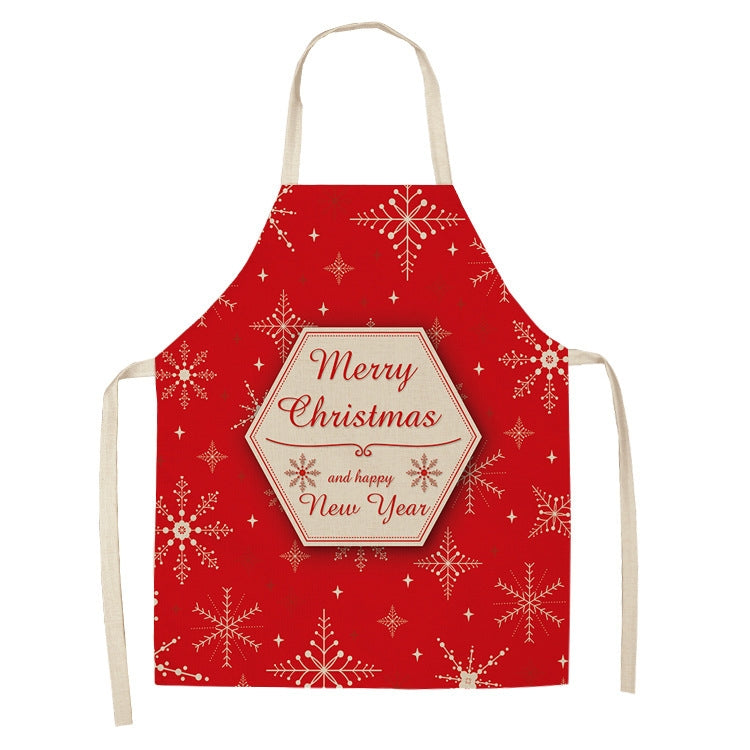 Christmas Plaid Series Cotton And Linen Apron Household Cleaning Overalls