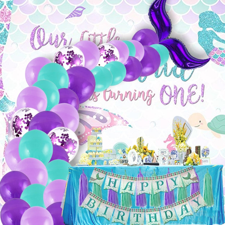 5011 Birthday Party Decoration 12 Inch Mermaid Tail Latex Balloon Set