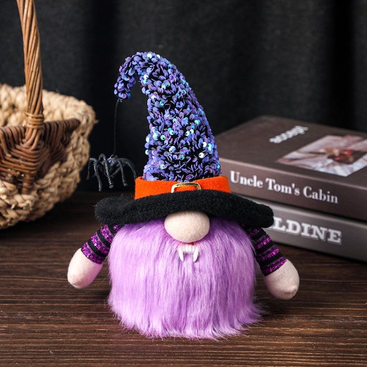 Halloween Decorative Supplies Shining Faceless Doll, Orange, Purple