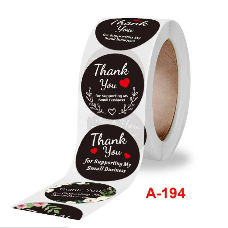 Round Thank You Sticker Floral Decoration Gift Envelope Sealing Sticker