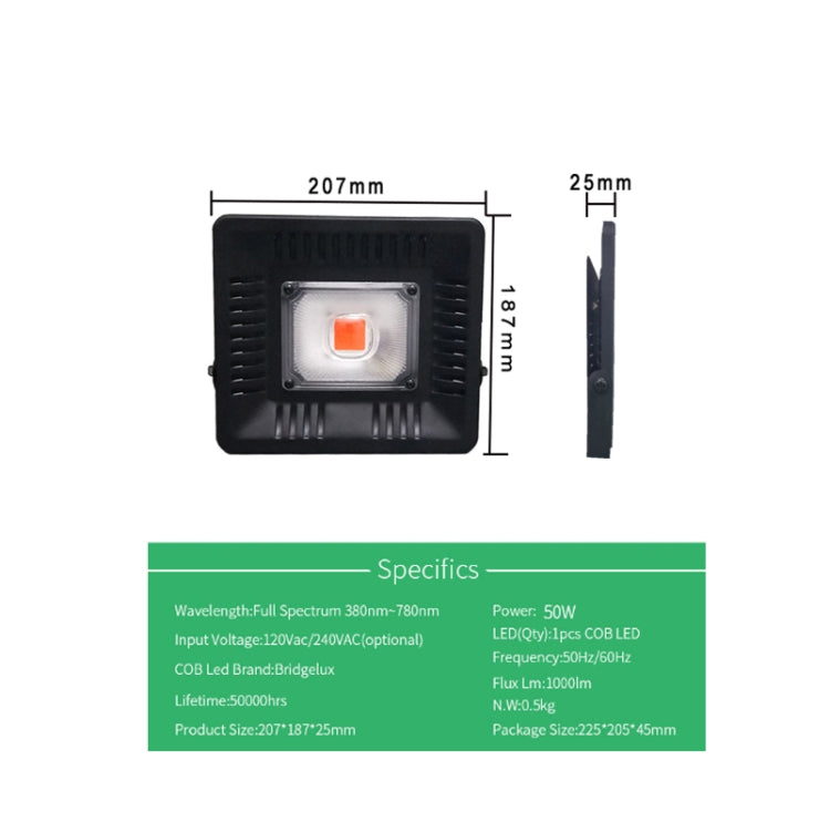 Ultra-Thin LED Plant Light, Full Spectrum COB Growth Light, Vegetable, Fruit & Flower Greenhouse Fill Light With Plug