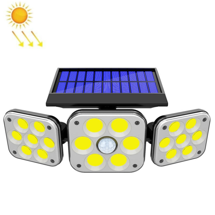 Solar 3-Head Rotatable Wall Lights Human Sense Outdoor Waterproof Garden Street Light