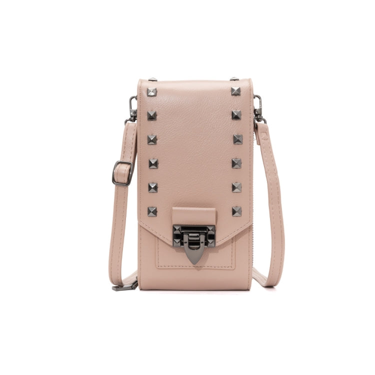 F835 Rivet Diamond Mobile Phone Bag Ladies Shoulder Diagonal Bag