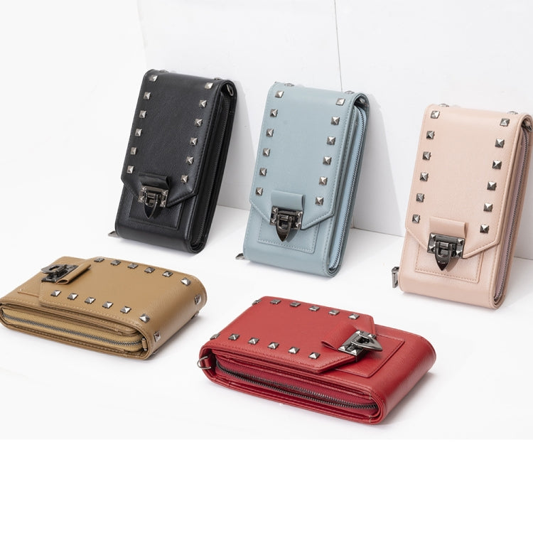 F835 Rivet Diamond Mobile Phone Bag Ladies Shoulder Diagonal Bag
