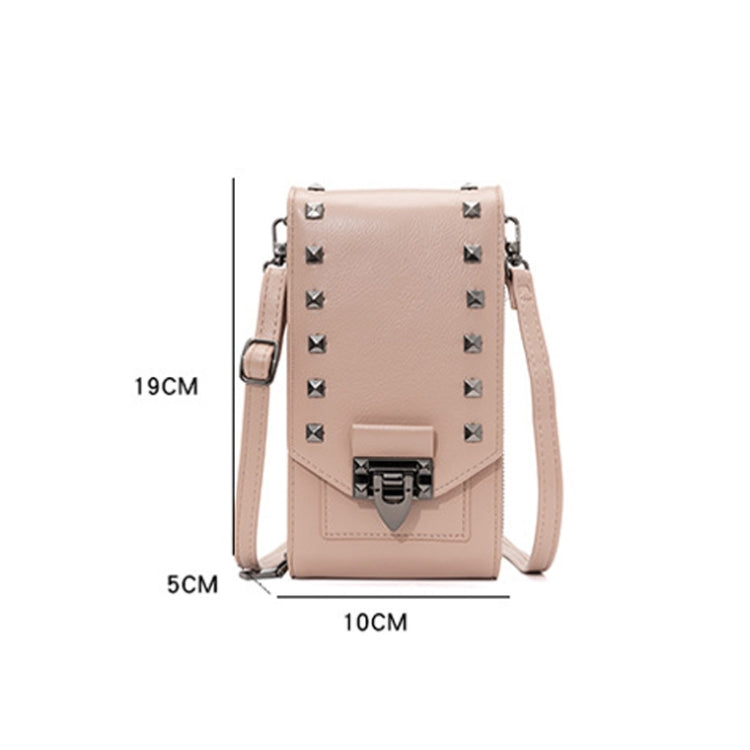 F835 Rivet Diamond Mobile Phone Bag Ladies Shoulder Diagonal Bag