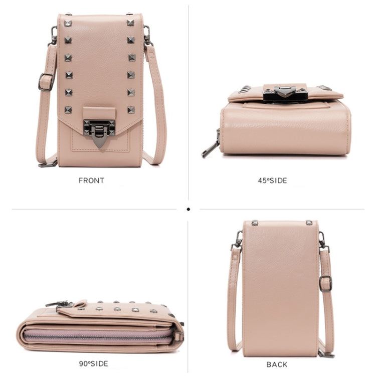 F835 Rivet Diamond Mobile Phone Bag Ladies Shoulder Diagonal Bag