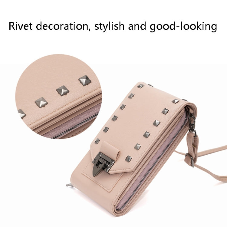 F835 Rivet Diamond Mobile Phone Bag Ladies Shoulder Diagonal Bag