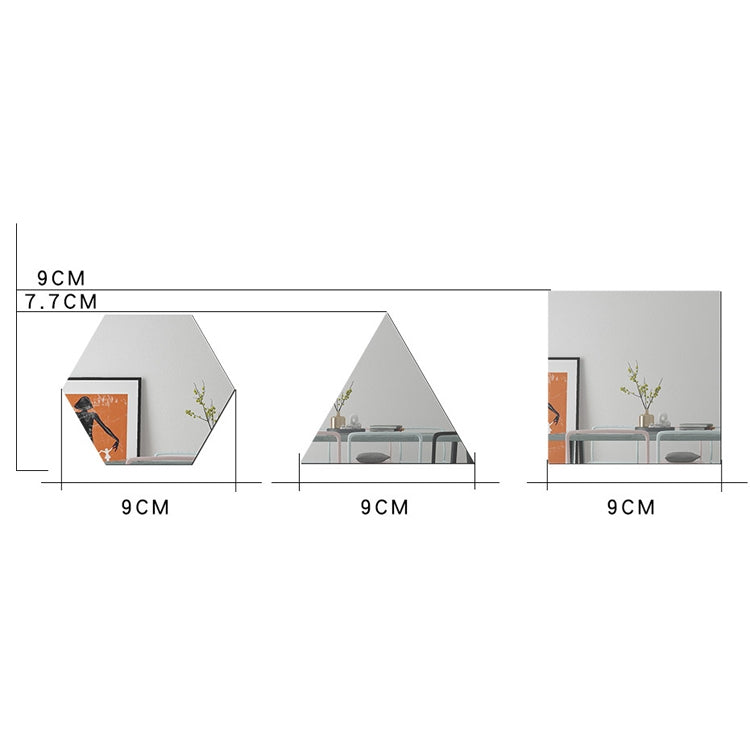 Ym300 16 PCS / Set Home Personal Wall Stickers DIY Acrylic Wall Decorative Mirror, Hexagon Black, Hexagon Silver, Hexagon Gold, Quartet Black, Quartet Silver, Quartet Gold, Triangle Black, Triangle Silver, Triangle Gold