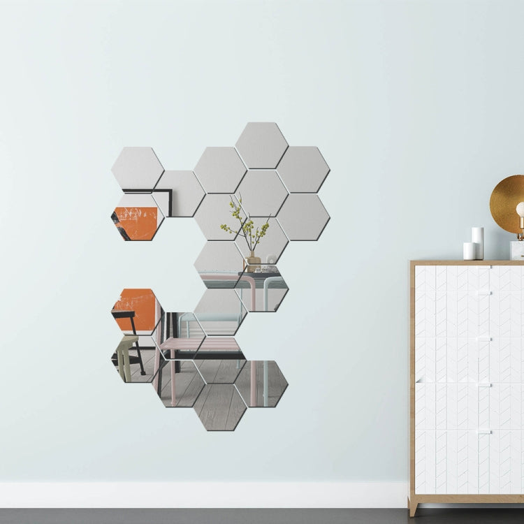 Ym300 16 PCS / Set Home Personal Wall Stickers DIY Acrylic Wall Decorative Mirror, Hexagon Black, Hexagon Silver, Hexagon Gold, Quartet Black, Quartet Silver, Quartet Gold, Triangle Black, Triangle Silver, Triangle Gold