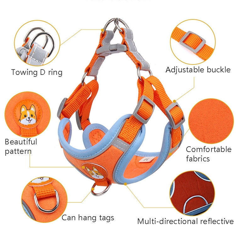 BL-867 Pet Chest Straps Reflective Dog Traction Rope, Size: