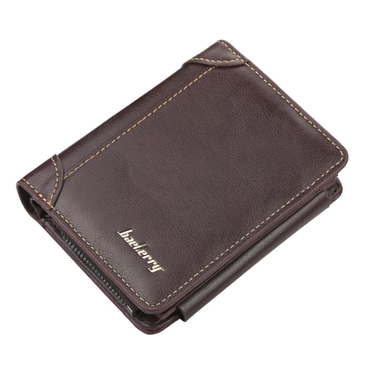 Baellerry D9159 Men Short Tri-Fold Zip Coin Purse Thin Card Holder