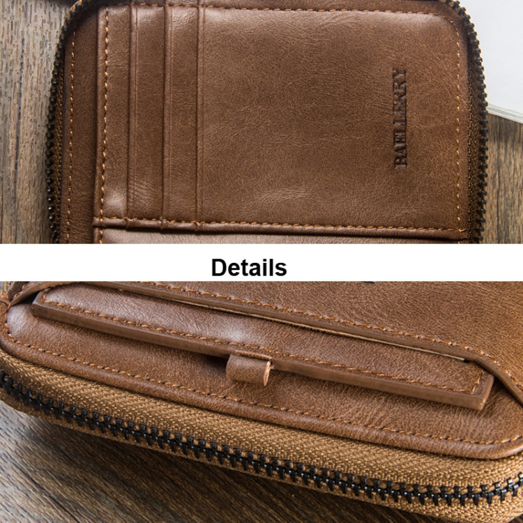 Baellerry D3124 Short PU Leather Wallet Zipper Retro Youth Small Wallet