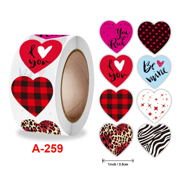 Roll Pack Valentine Day Heart Love Sticker Self-adhesive Label
