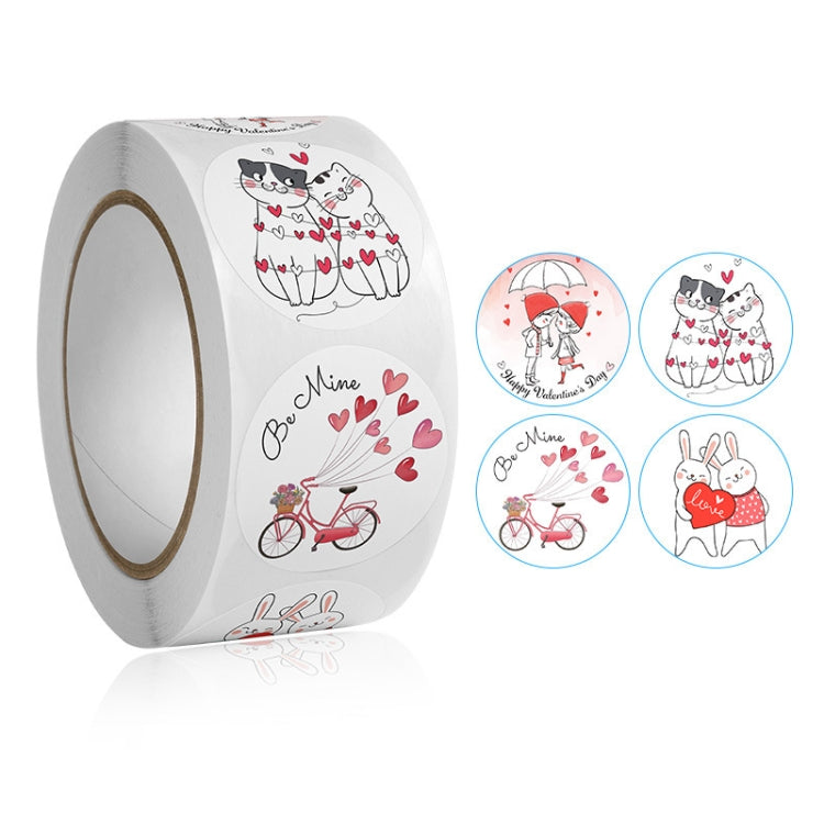 Roll Pack Valentine Day Heart Love Sticker Self-adhesive Label