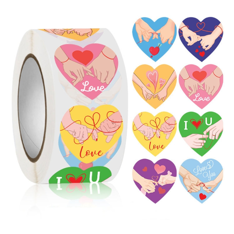 Roll Pack Valentine Day Heart Love Sticker Self-adhesive Label