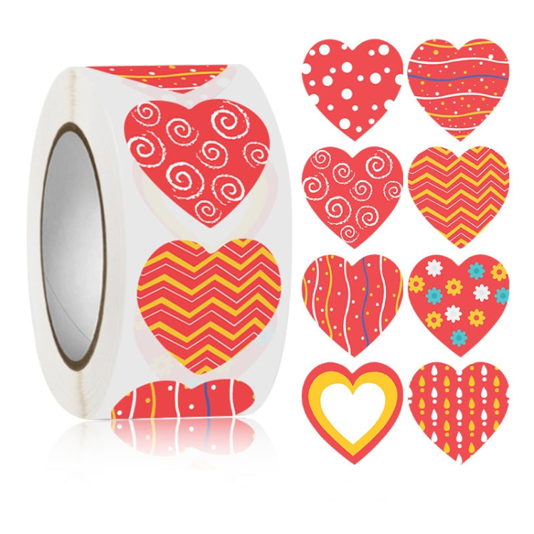 Roll Pack Valentine Day Heart Love Sticker Self-adhesive Label