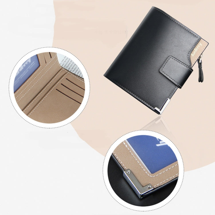 Baellerry Casual Multifunctional Wallet Zipper Buckle Tri-fold Coin Purse For Men