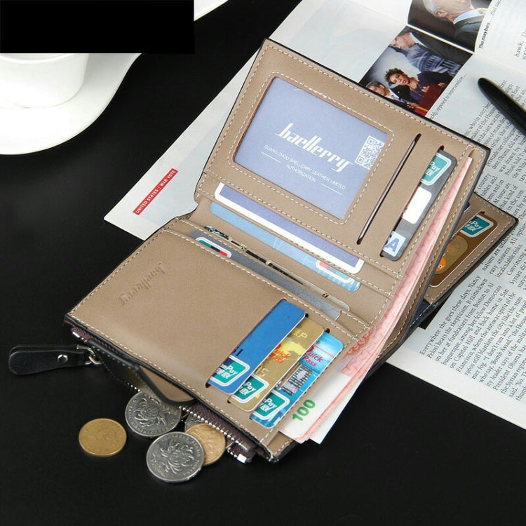 Baellerry Casual Multifunctional Wallet Zipper Buckle Tri-fold Coin Purse For Men