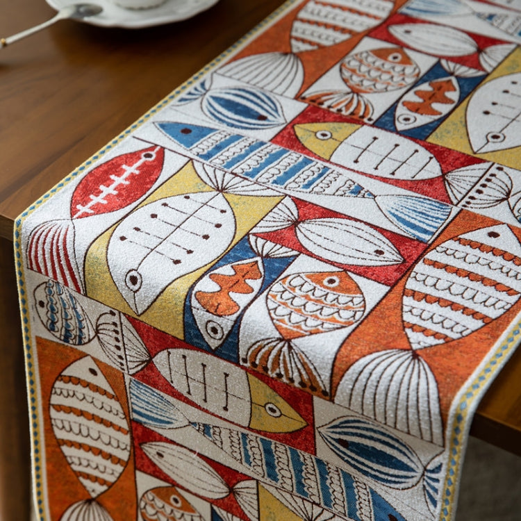 Home Chenille Polyester Tassel Table Runner, 33x140cm, 33x160cm, 33x180cm, 33x200cm, 33x220cm, 33x260cm, 33x300cm, 33x240cm