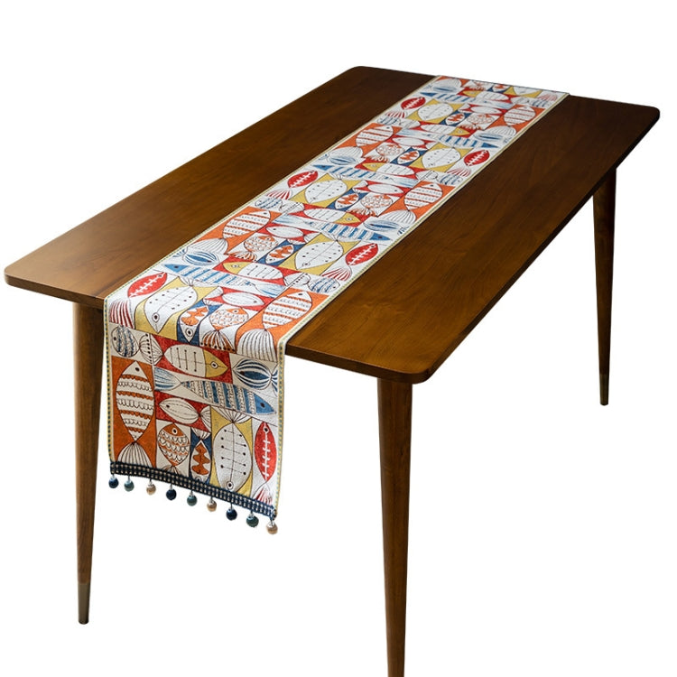 Home Chenille Polyester Tassel Table Runner, 33x140cm, 33x160cm, 33x180cm, 33x200cm, 33x220cm, 33x260cm, 33x300cm, 33x240cm