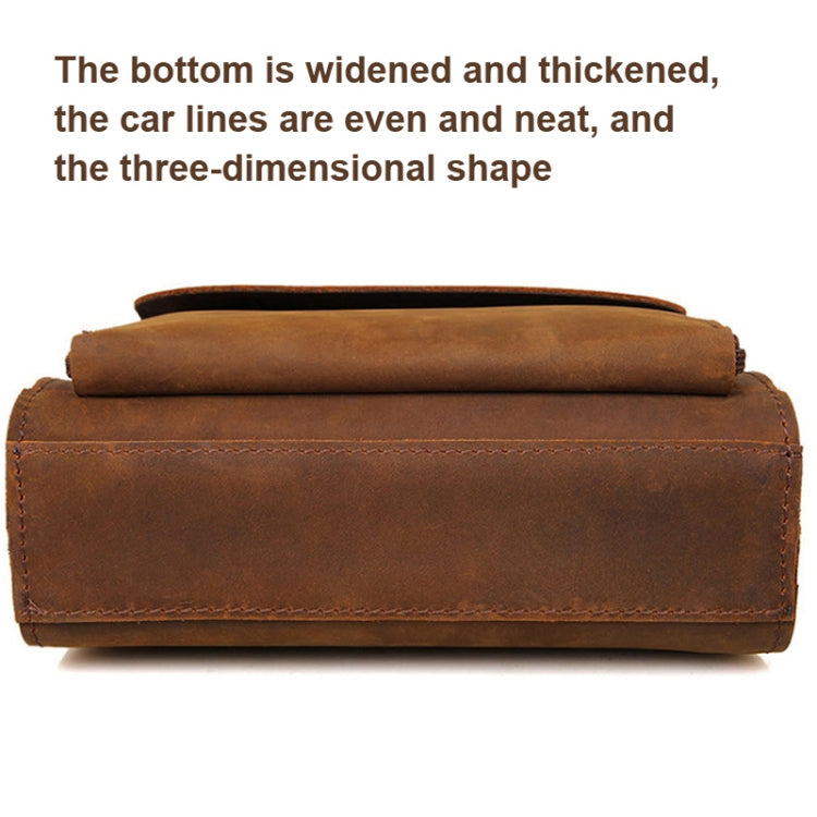 Vintage Crazy Horse Leather Men Shoulder Bag Messenger Bag, Black, Brown, Dark Brown, Brown Yellow