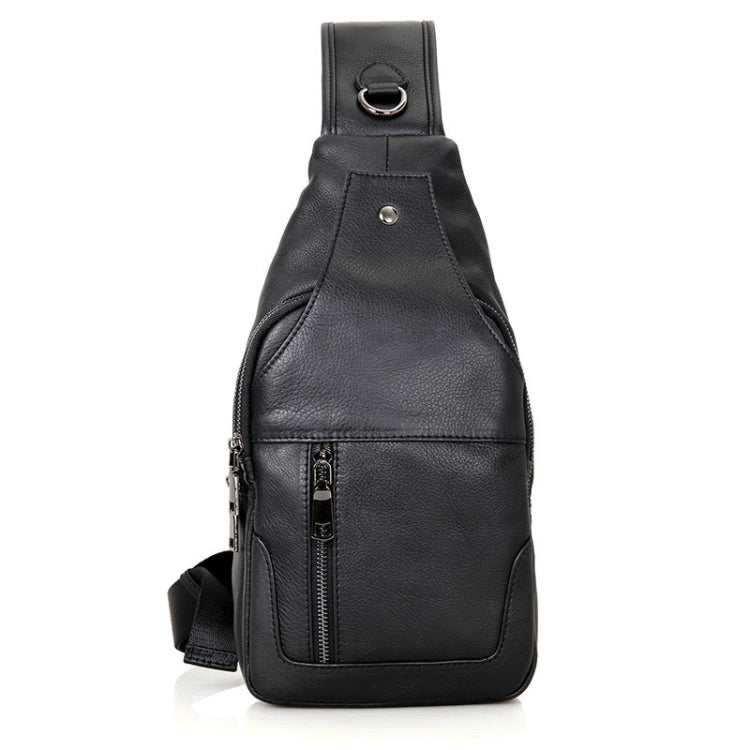 Casual Men Chest Bag First Layer Cowhide Messenger Bag