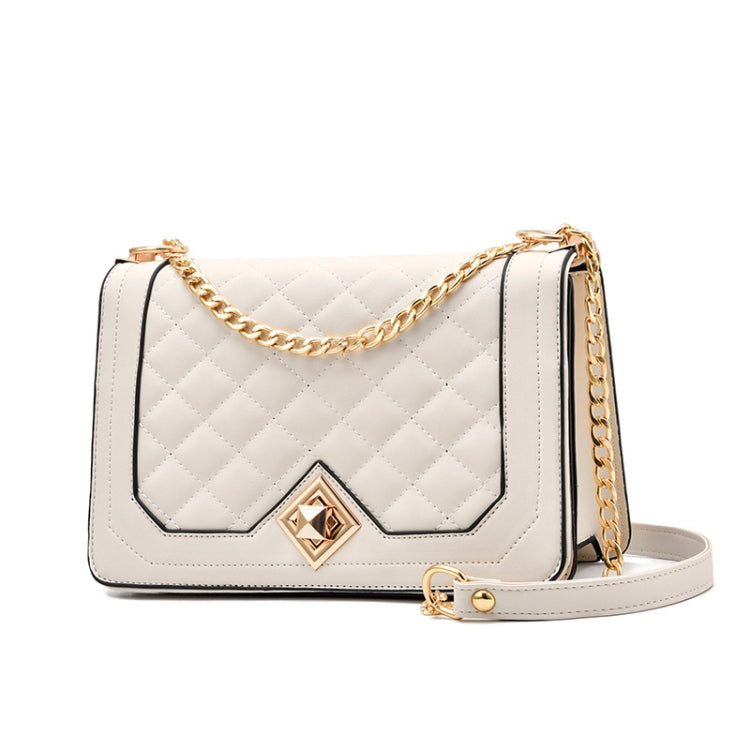 6382 One-shoulder Diagonal Rhombus Chain Bag