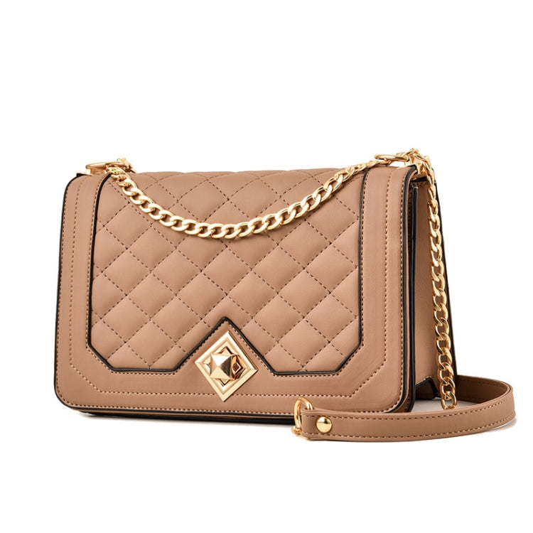 6382 One-shoulder Diagonal Rhombus Chain Bag