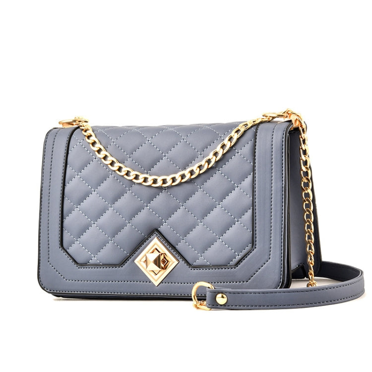 6382 One-shoulder Diagonal Rhombus Chain Bag