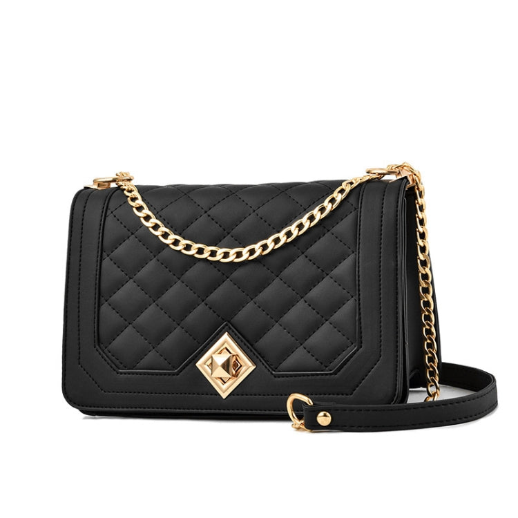 6382 One-shoulder Diagonal Rhombus Chain Bag
