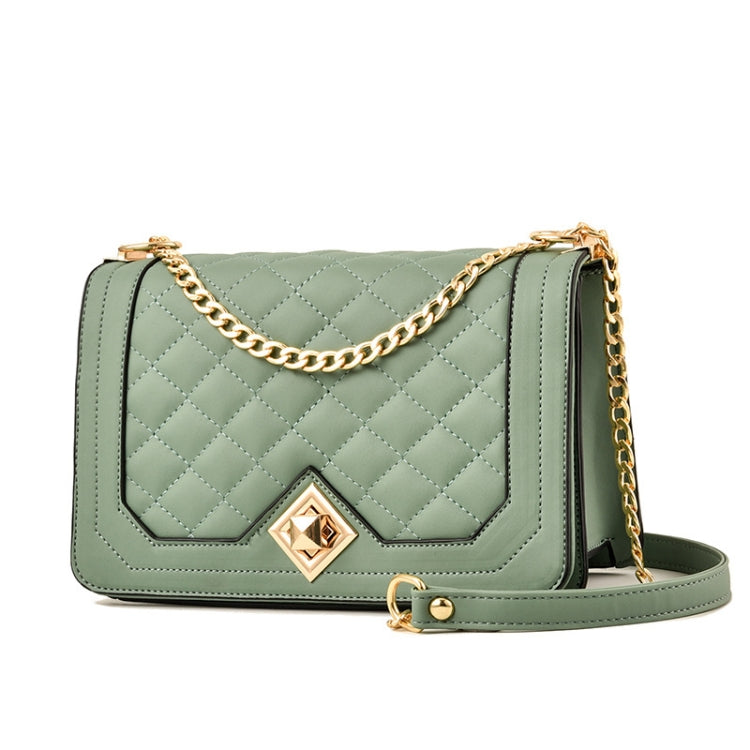 6382 One-shoulder Diagonal Rhombus Chain Bag