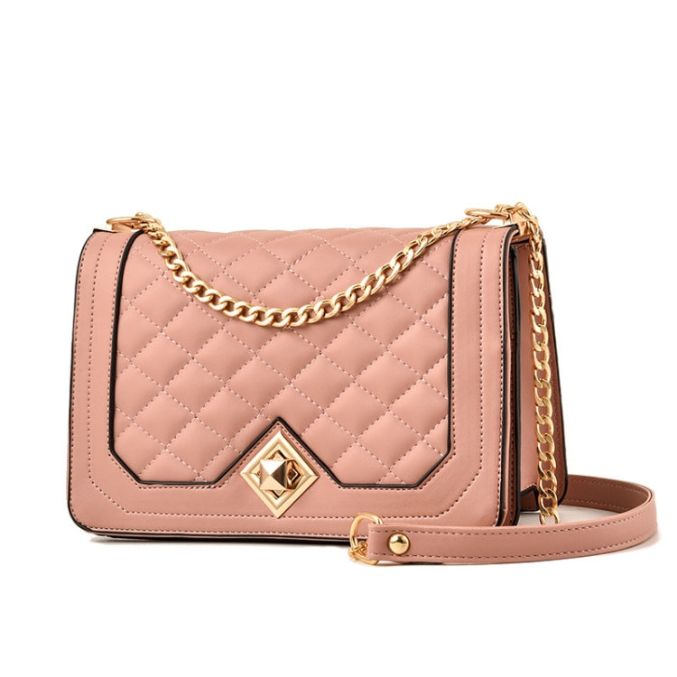 6382 One-shoulder Diagonal Rhombus Chain Bag