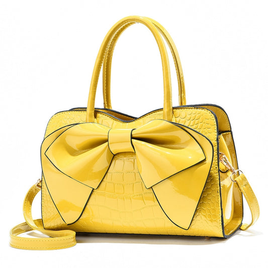 8111 Bow Bright Leather Ladies Handbag