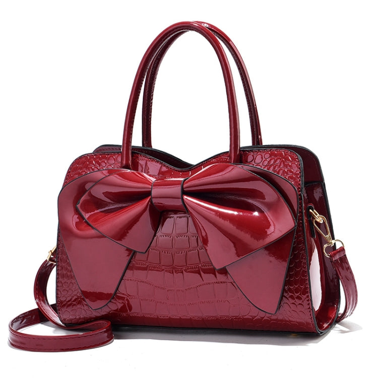 8111 Bow Bright Leather Ladies Handbag