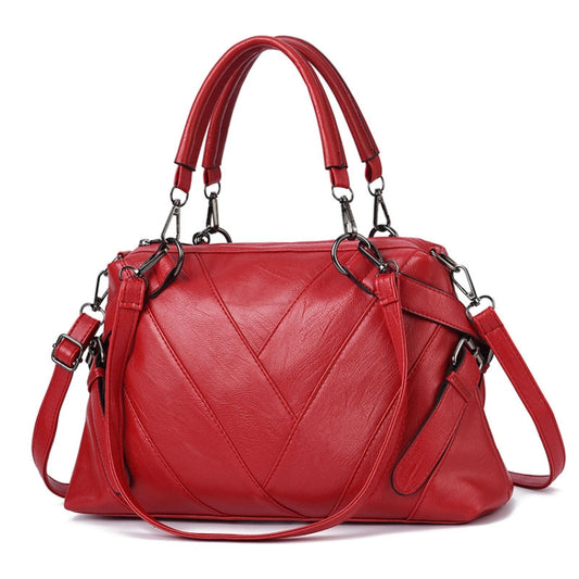 TFZ 250 Geometric Colorblock Soft Leather Handbag