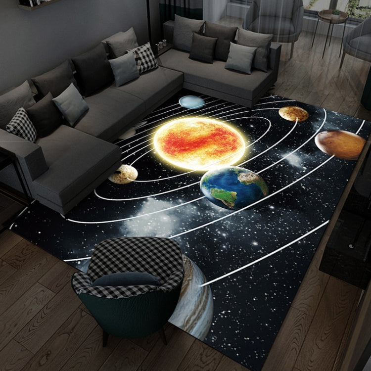 3D Visual Cartoon Cosmic Planet Living Room Carpet