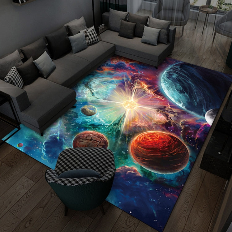 3D Visual Cartoon Cosmic Planet Living Room Carpet