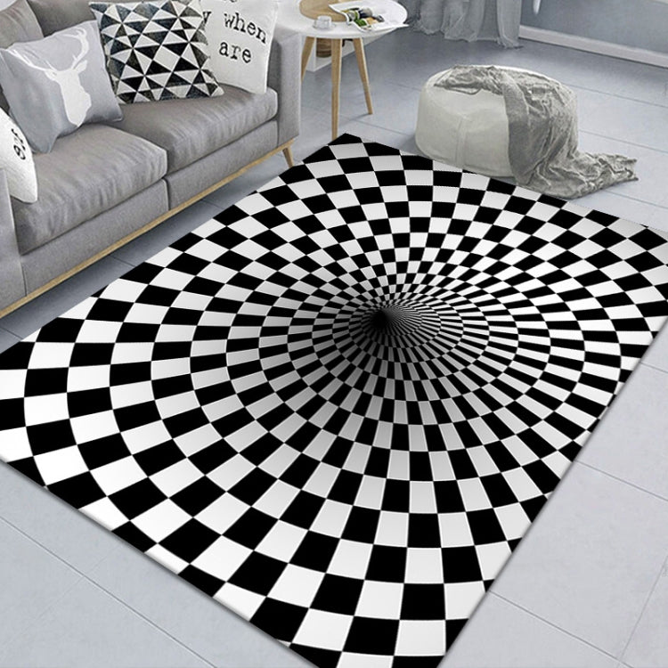 3D Stereo Rectangular Visual Geometric Living Room Carpet
