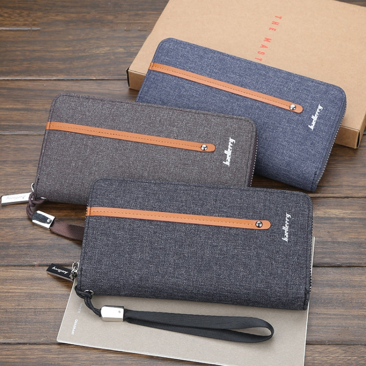 Baellerry Canvas Wallet Long Zipper Wallet Vintage Casual Multi-Card Clutch For Men