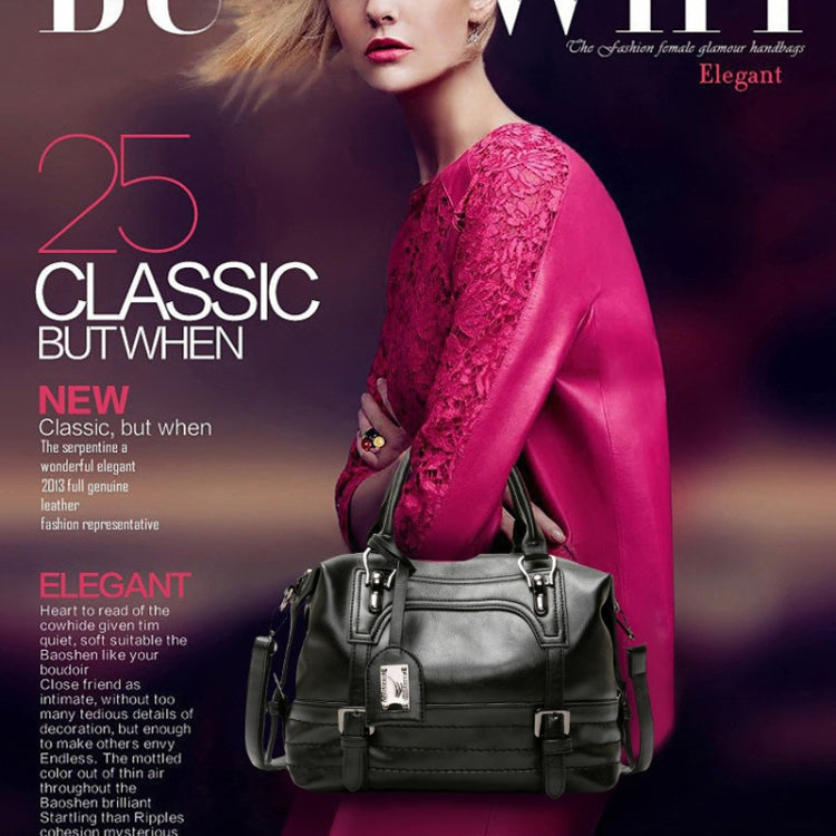 Ladies Casual Handbag Soft-faced Solid Color One-shoulder Diagonal Large Bag