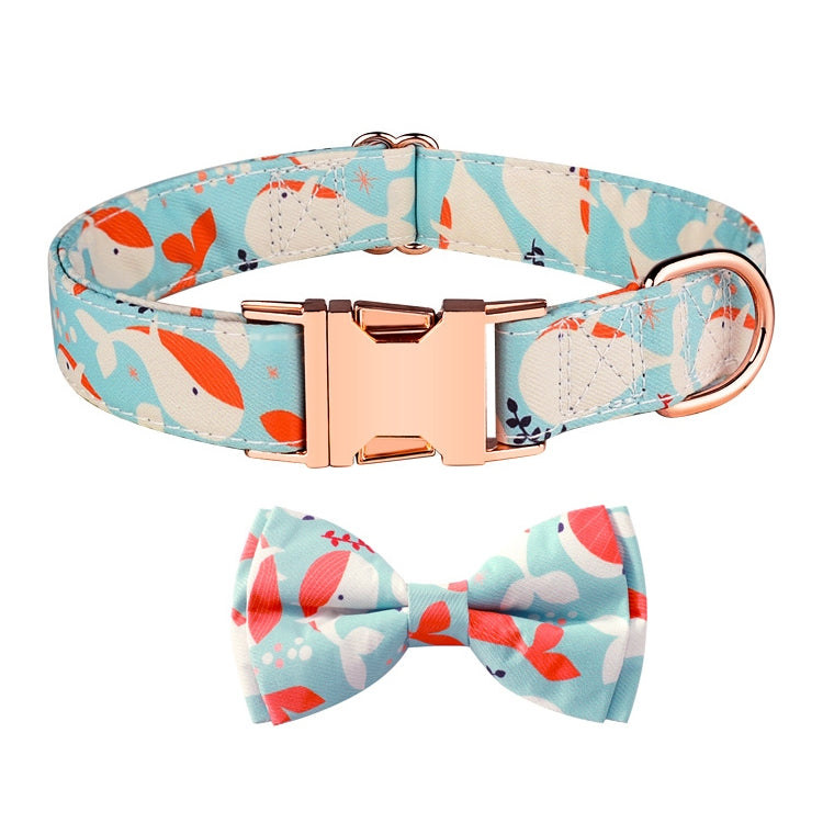 Rose Gold Buckle Pet Detachable Bow Collar, Size: