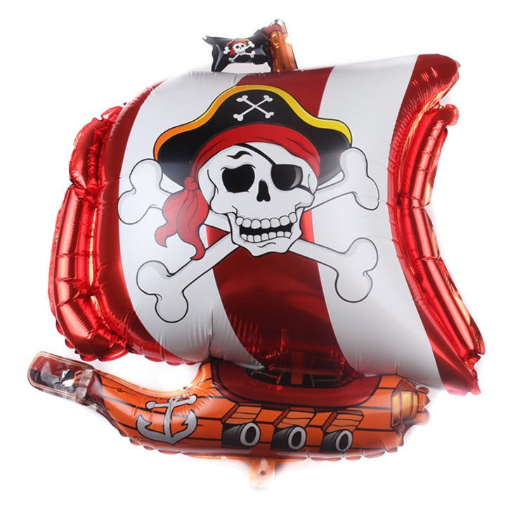 5PCS Pirate Ship Balloon Cartoon Halloween Aluminum Film Balloon