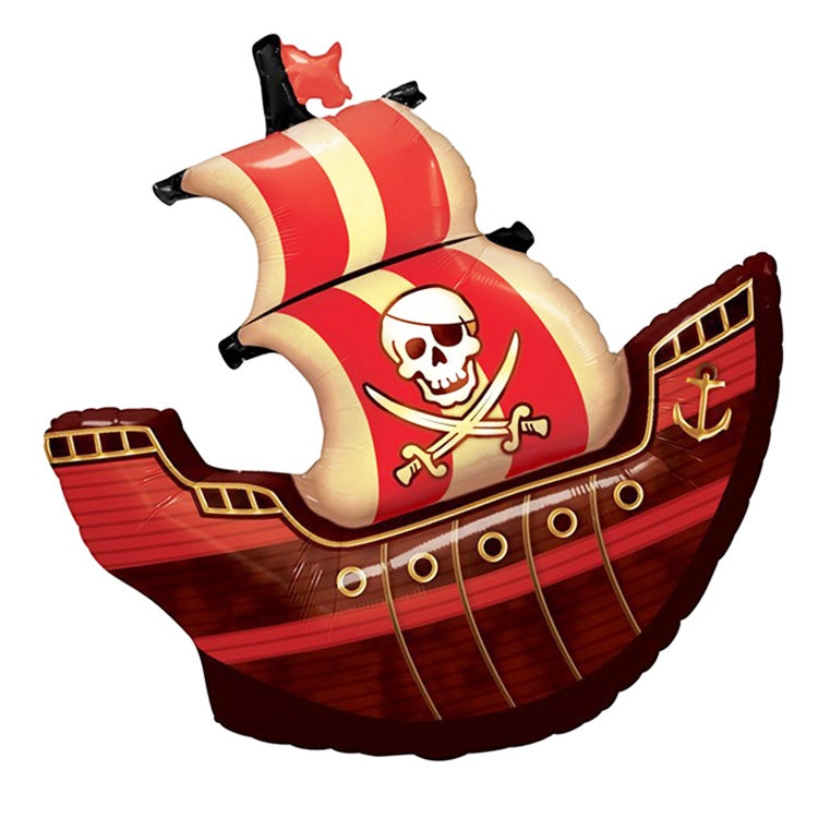 5PCS Pirate Ship Balloon Cartoon Halloween Aluminum Film Balloon