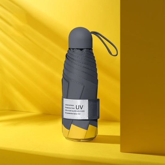 LY-0621 Five-Fold Six-bone Umbrella Simple Black Glue Sunscreen Umbrella